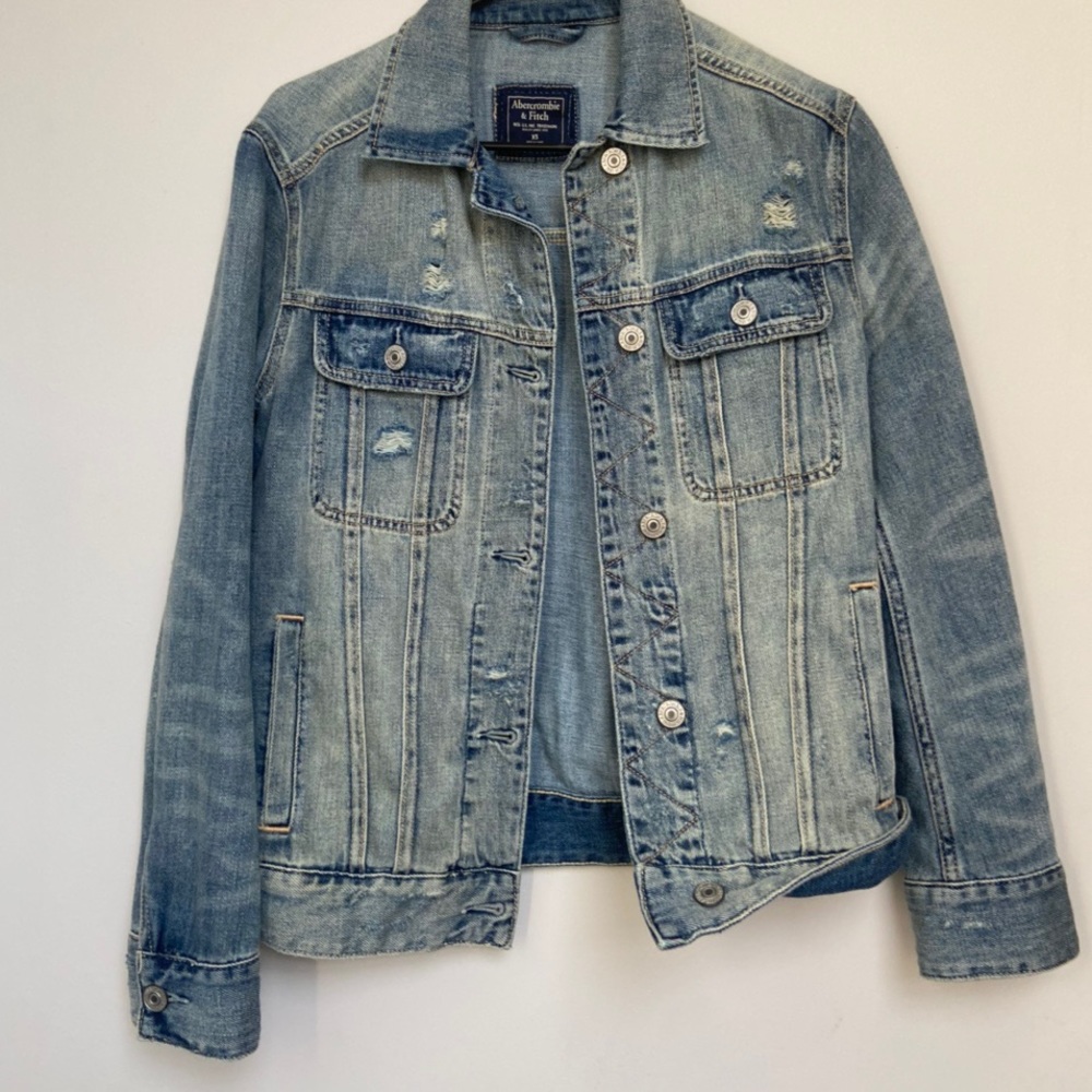 Abercrombie and Fitch Distressed Denim Jacket